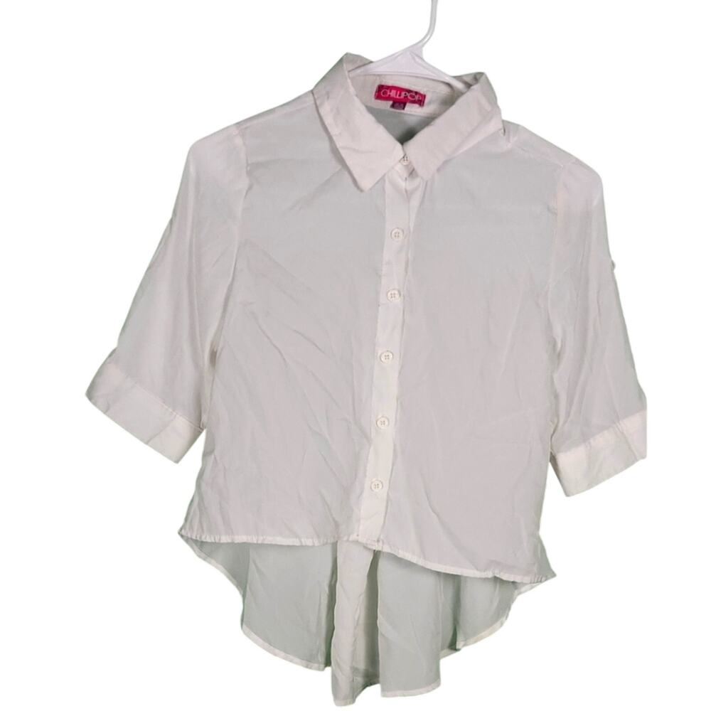 Girl's Blouse Button up | Sz. 14-16 | Chillipop | White